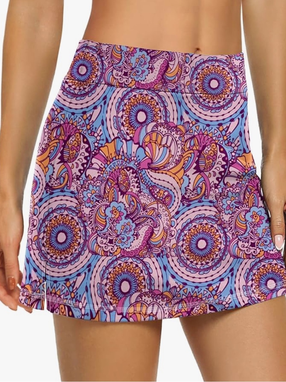 Purple Paisley Tennis Skirt Athletic Skort